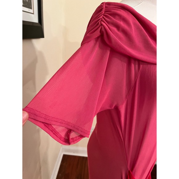 NWT Never Fully Dressed Ella Wrap Dress Pink Red One Shoulder US 18 - Picture 6 of 8